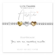 Life Charms Bracelet Amazing Aunty Hearts