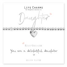 Life Charms Bracelet Delightful Daughter Heart