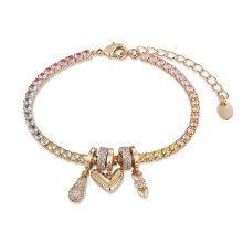 Newbridge Silverware Bracelet Gold Heart Charm