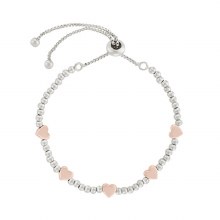 Indulgence Bracelet Gold Heart Drawstring Rhodium
