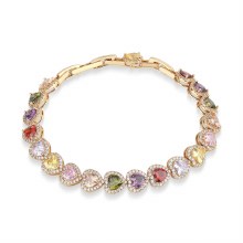 Newbridge Silverware Bracelet Gold Heart Multi Colour