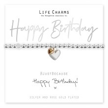 Life Charms Bracelet Happy Birthday Hearts
