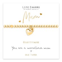 Life Charms Bracelet  Marvellous Mum Gold