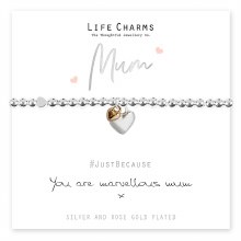 Life Charms Bracelet Marvellous Mum Hearts
