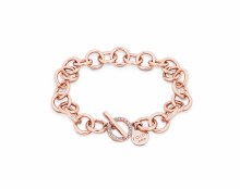 Tipperary Crystal Romi Rose Gold Circle Bar Heavy Bracelet