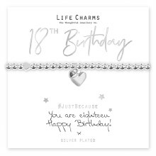 Life Charms Bracelet You Are 18 Puffed Hearts