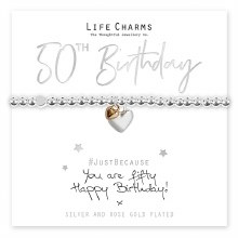 Life Charms Bracelet You Are 50 Heart