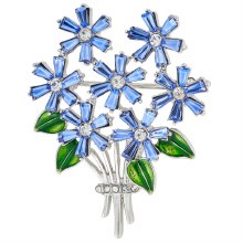 Indulgence Brooch Crystal Bouquet Flowers Rhodium
