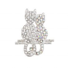 Indulgence Brooch Crystal Cat Rhodium