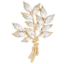 Indulgence Brooch Gold Crystal Wheat