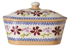 Nicholas Mosse Pottery Butter Dish Covered Clematis