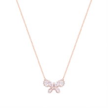 Tipperary Crystal Butterfly Rose Gold Pendant CZ