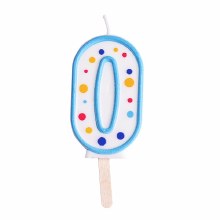 Candle Blue Numeral  0