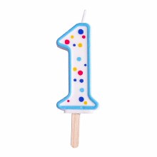 Candle Blue Numeral  1