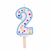 Candle Blue Numeral 2