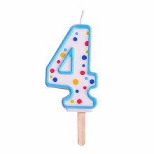 Candle Blue Numeral 4