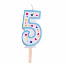 Candle Blue Numeral 5