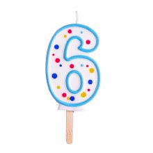 Candle Blue Numeral 6