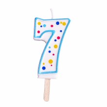 Candle Blue Numeral 7