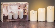 Candle Set LED Set of 3 Ivory