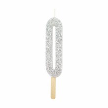 Candle Silver Glitter 0