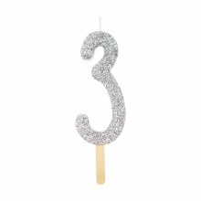 Candle Silver Glitter 3
