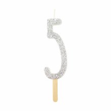 Candle Silver Glitter 5