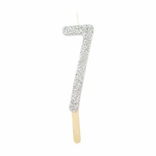 Candle Silver Glitter 7