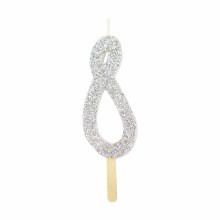 Candle Silver Glitter 8