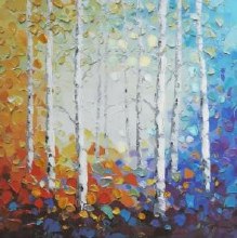Grange Living Canvas Multicolour Trees 80*80cm