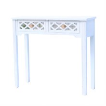Tara Lane Carla Console White Table Mirrored with 2 Drawers