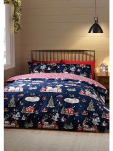 Christmas Ski Blue Single Duvet