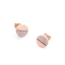 Tipperary Crystal Circle Pave Rose Gold Pave Earrings