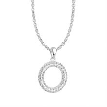 Newbridge Silverware Circle Pendant Clear Stone
