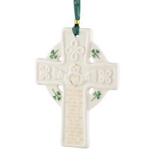 Belleek Claddagh Blessing Cross Ornament