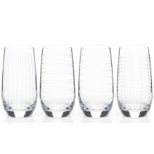 Newgrange Living Clear Cut Hiball Glass Set/4