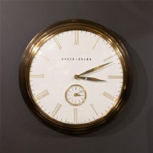 Clock Baker & Brown White & Brass 49cm