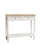 Grange Living Console Table Ivory & Oak