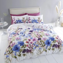 Countryside Floral Pink/Blue Double Duvet