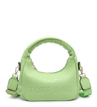 Crossbody Tote Bag Green Embossed