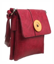 Bessie London Handbags Crossbody with Button Red