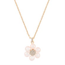 Tipperary Crystal Daisy - Pink Pearl Pendant GD