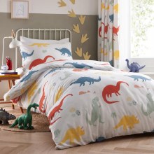 Dino White Double Duvet Set