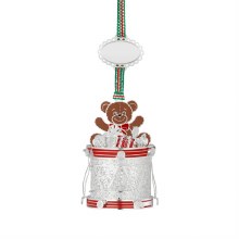 Newbridge Silverware Drum with Teddy Bear Christmas Tree Decoration