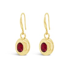 Absolute Jewellery Earring Gold/Siam Red E2387RE