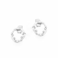 Tipperary Crystal Earrings Circle CZ Silver