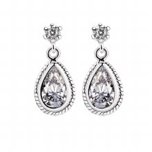 Newbridge Silverware Earrings Clear Stone