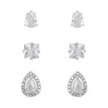 Indulgence Earrings Silver Crystal Trio ITE0542