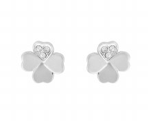 Indulgence Earrings Silver Crystal Shamrock