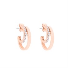 Earrings Double C Rose Gold